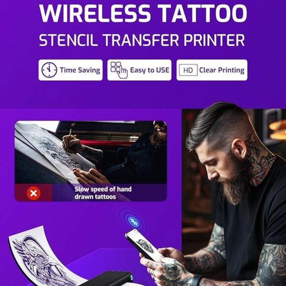 Phomemo M08F Ultra Wireless Tattoo Stencil Printer Stencil Printer for Tattooing - Picture 4 of 5